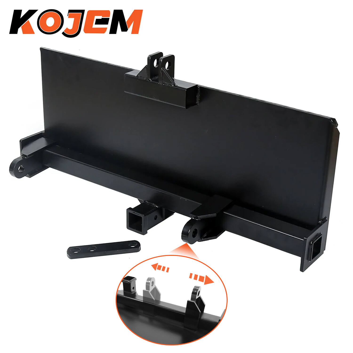 3 Point Attachment Adapter Hitch Adjustable Width Skid Steer Loader Tractor