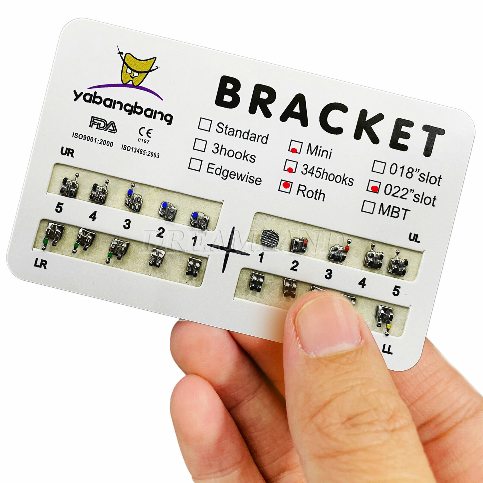 100Packs Dental Orthodontics Bracket Braces Mini Roth 022″ 3-4-5hooks #2 RP^^op