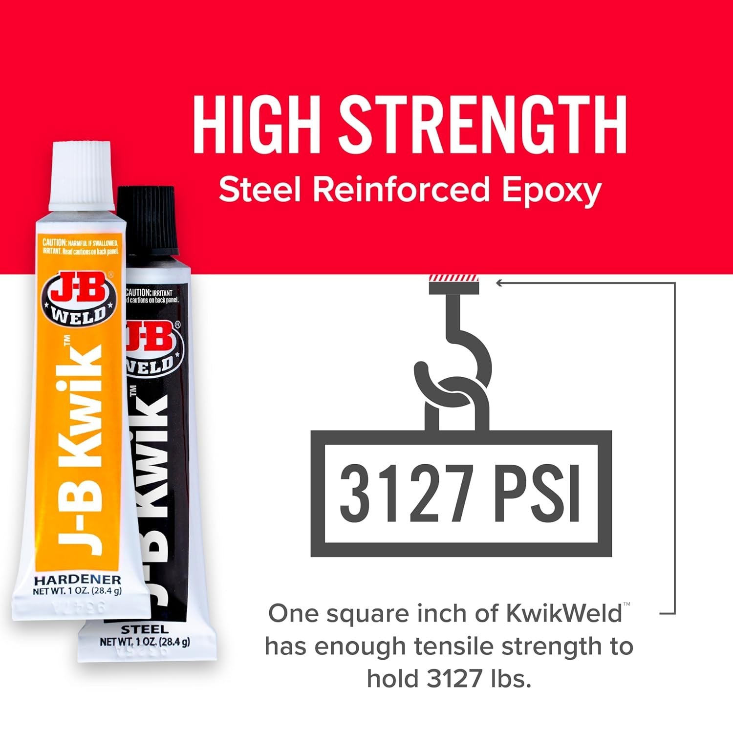 KwikWeld Dark Grey 6 Minute Set Epoxy – Steel Reinforced for Versatile Repair