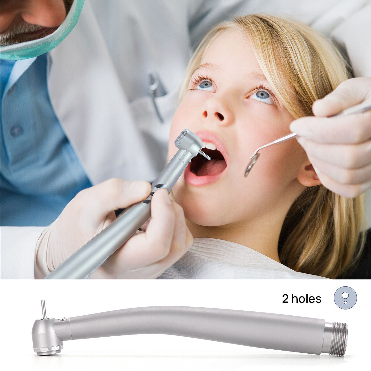 AZDENT Dental (LED E-generator High Speed Handpiece 2Hole
