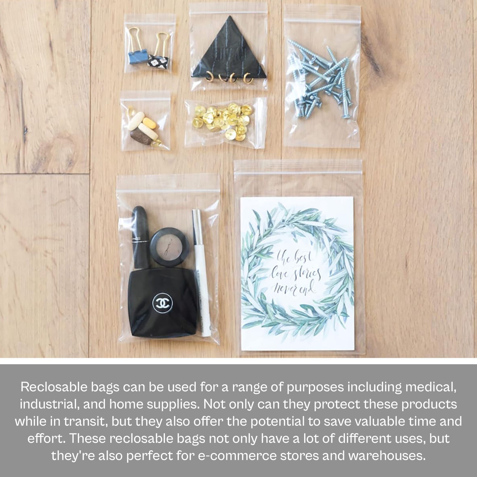 Clear Ziplock Reclosable Plastic Bag, 4 Mil, 3″ x 4″ – 2000 Pieces