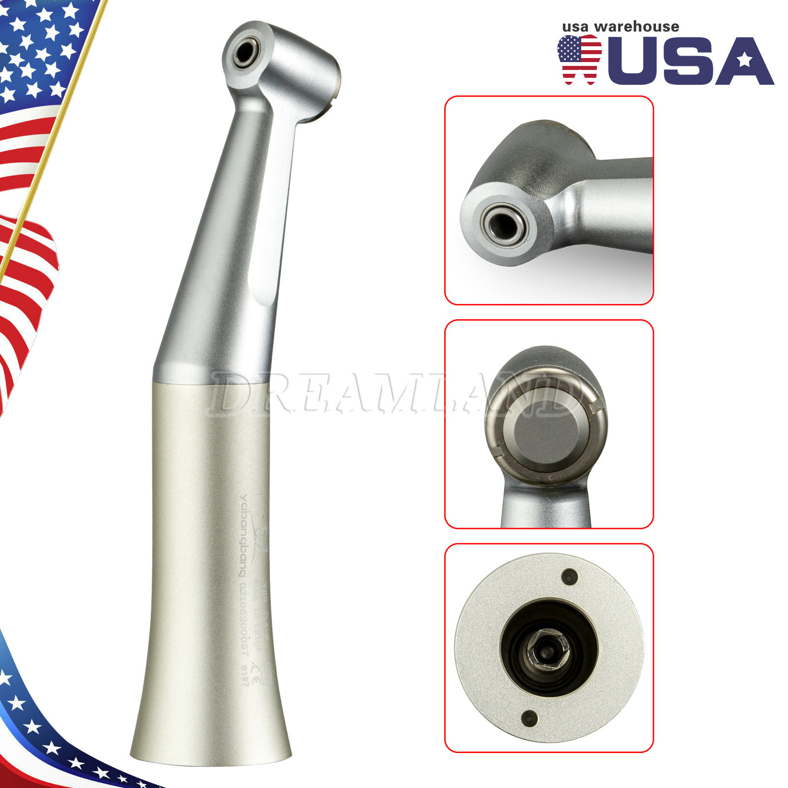 NSK Style Dental Slow Low Speed Contra Angle Handpiece Push Button E-type Attach