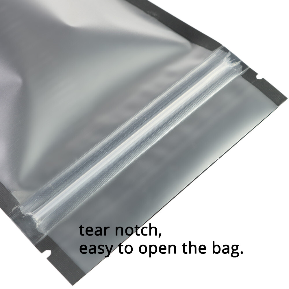 6x9in Matte Clear Front Black Back Mylar Stand up Zip Lock Bag w/Machine B04