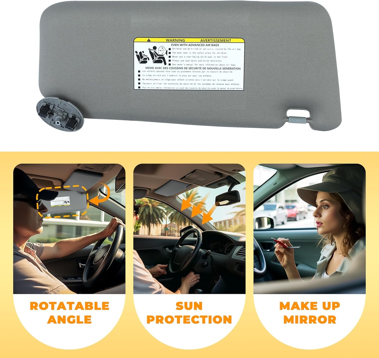 For 2007-2011 Toyota Camry Sun Visor Sunshade Left Driver Right Side UV proof