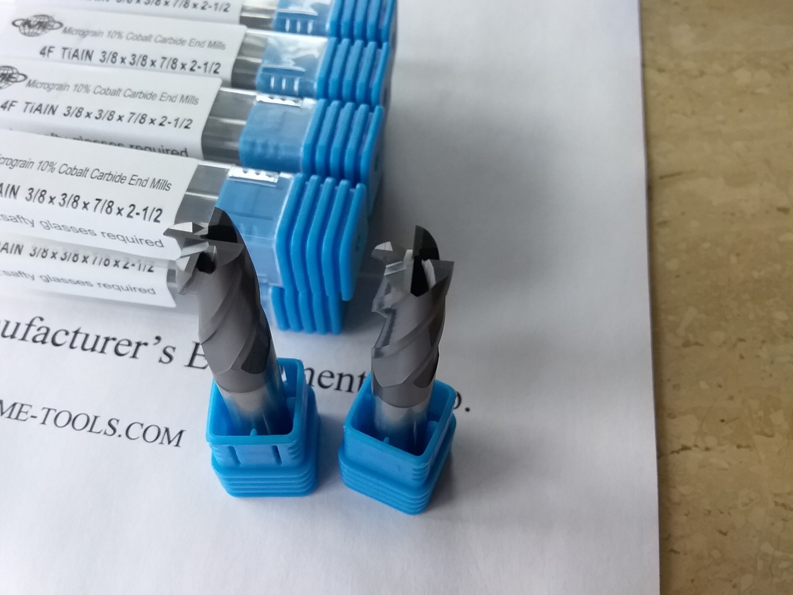 10pcs 3/8″x7/8×2-1/2 Solid Carbide End Mills,Tialn coated 4flt s/e 1006-TN38-new