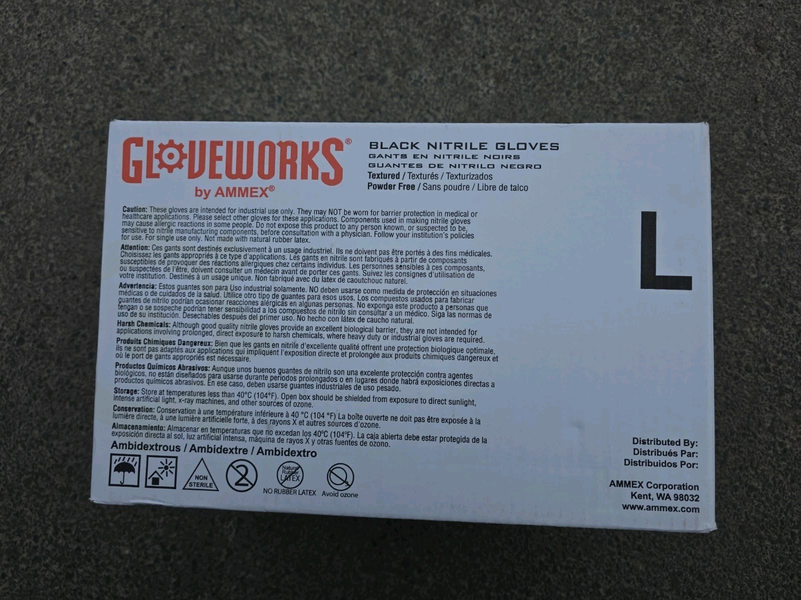 GLOVEWORKS HD 6 Mil GWBN Latex Free Nitrile Disposable Gloves, Black