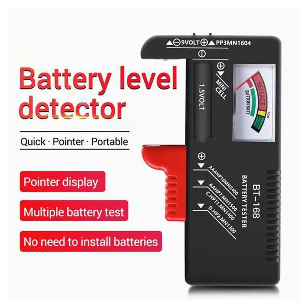 Battery Tester Checker Universal For AA AAA C D 9V 1.5V Button Cell Batteries