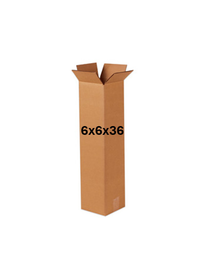 6″ x 6″ x 36″ CARDBOARD BOX – 200 lb – SINGLE BOX – TALL