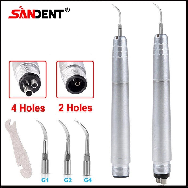 USA Dental Ultrasonic Air Perio Scaler Handpiece Hygienist 2 & 4-Holes 3 Tips CE