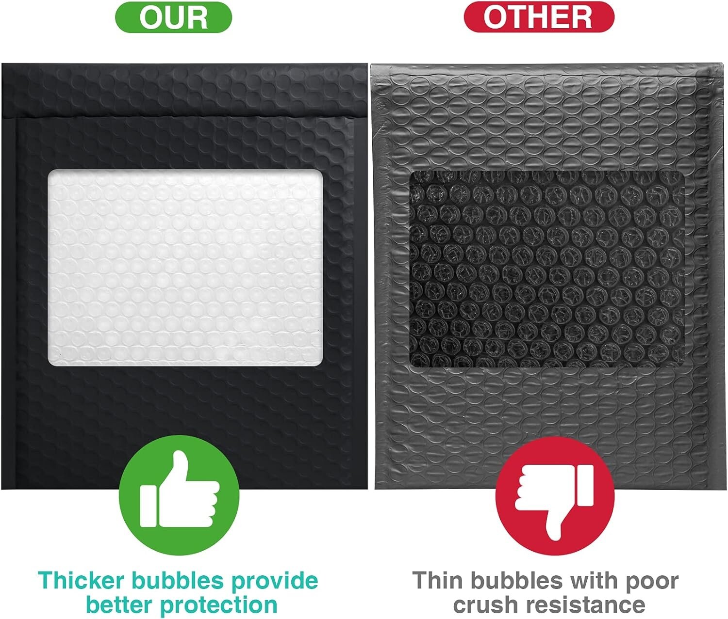 250x Poly Bubble Mailers 8.5×12 Padded Envelope 8.5×11 Padded Mailers Bulk Black