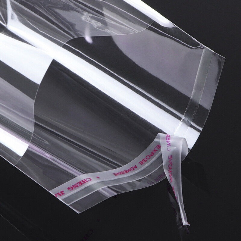 Clear Poly Bags Resealable Plastic Packing T-Shirt Apparel Self Seal Cello Lip