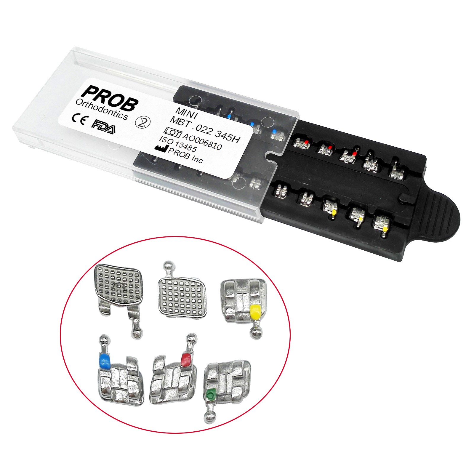 PROB Orthodontic Dental Brackets Braces Mini Standard Roth MBT.022/.018 Hooks
