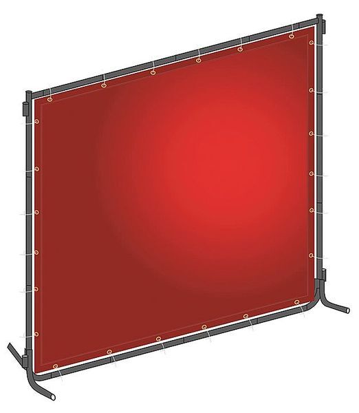 Westward Welding Screen 22RN72 6ft W x 6ft H .014″ Red Transparent PVC 150°F New