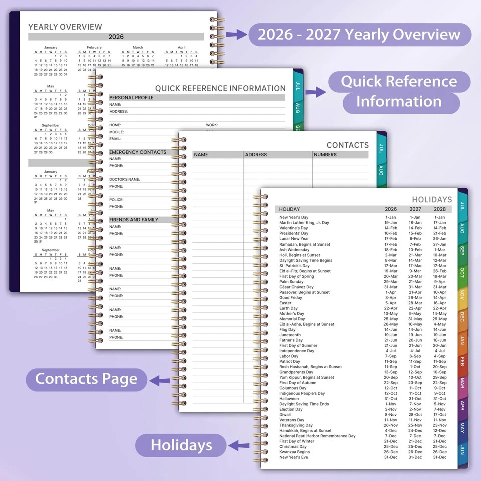2026-2027 Appointment Book/Planner – 8.2″ x 11″, Daily Planner from Jul. 2026…