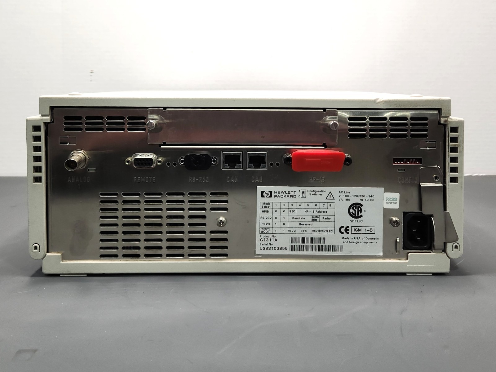 Hewlett Packard Series 1100 G1311A QuatPump HPLC Unit 100-240V AC Power Tested
