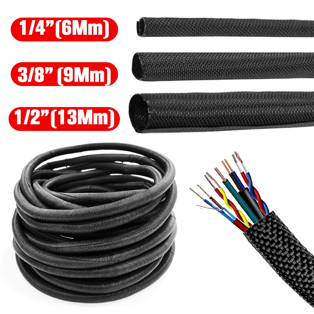 Braided Split-Sleeve Wire Loom for High-Temperature Auto Cable Harness Wrapping