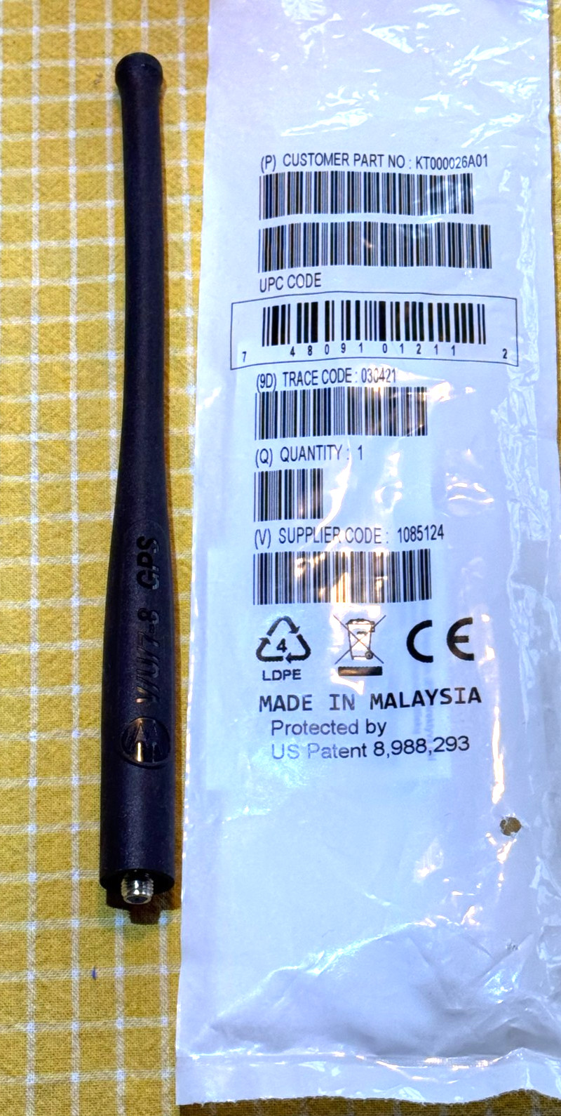 Motorola Solutions KT000026A01, All Band GPS Antenna for APX8000. brand new