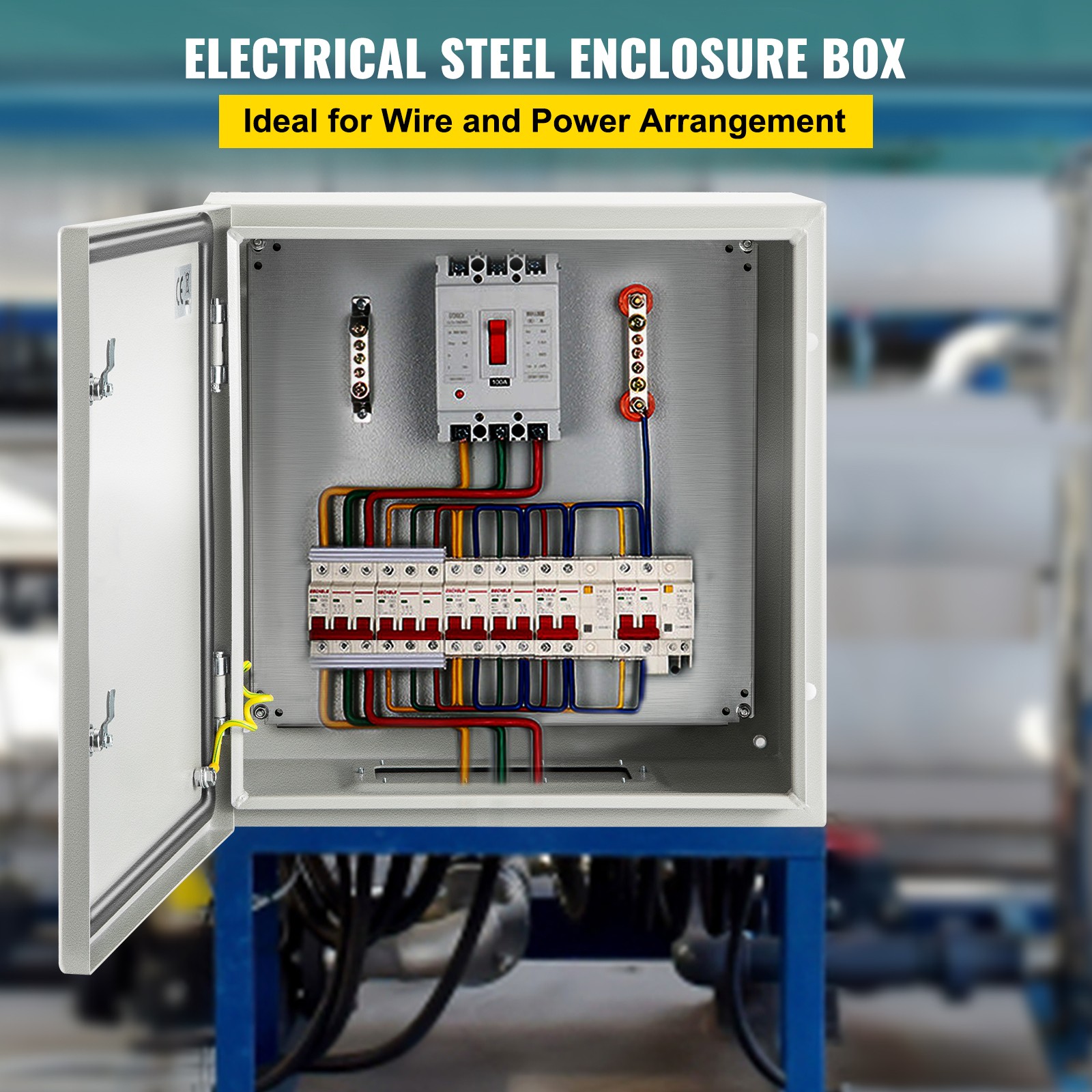 VEVOR Steel Electrical Box Electrical Enclosure Box 24x24x12” Carbon Steel IP65