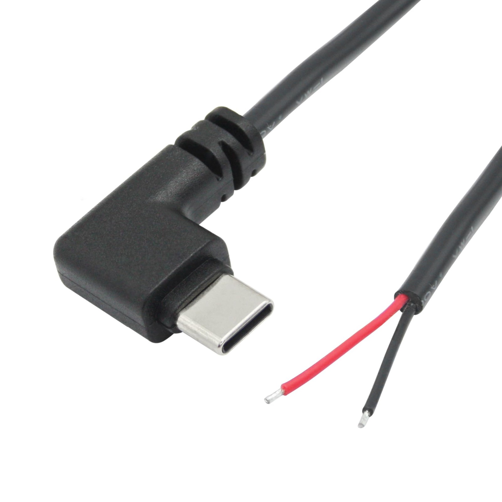 4Pcs 90 Degree USB C to 2 Pin Bare Wire Open End Wire 1M/3FT, Right Angle USB Ty