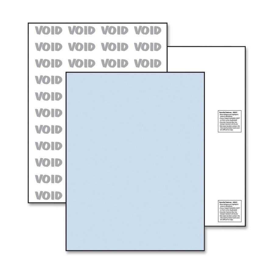 Docuguard Security Paper – Letter – 8.50″ X 11″ – 500 / Ream – Blue (PRB04541)
