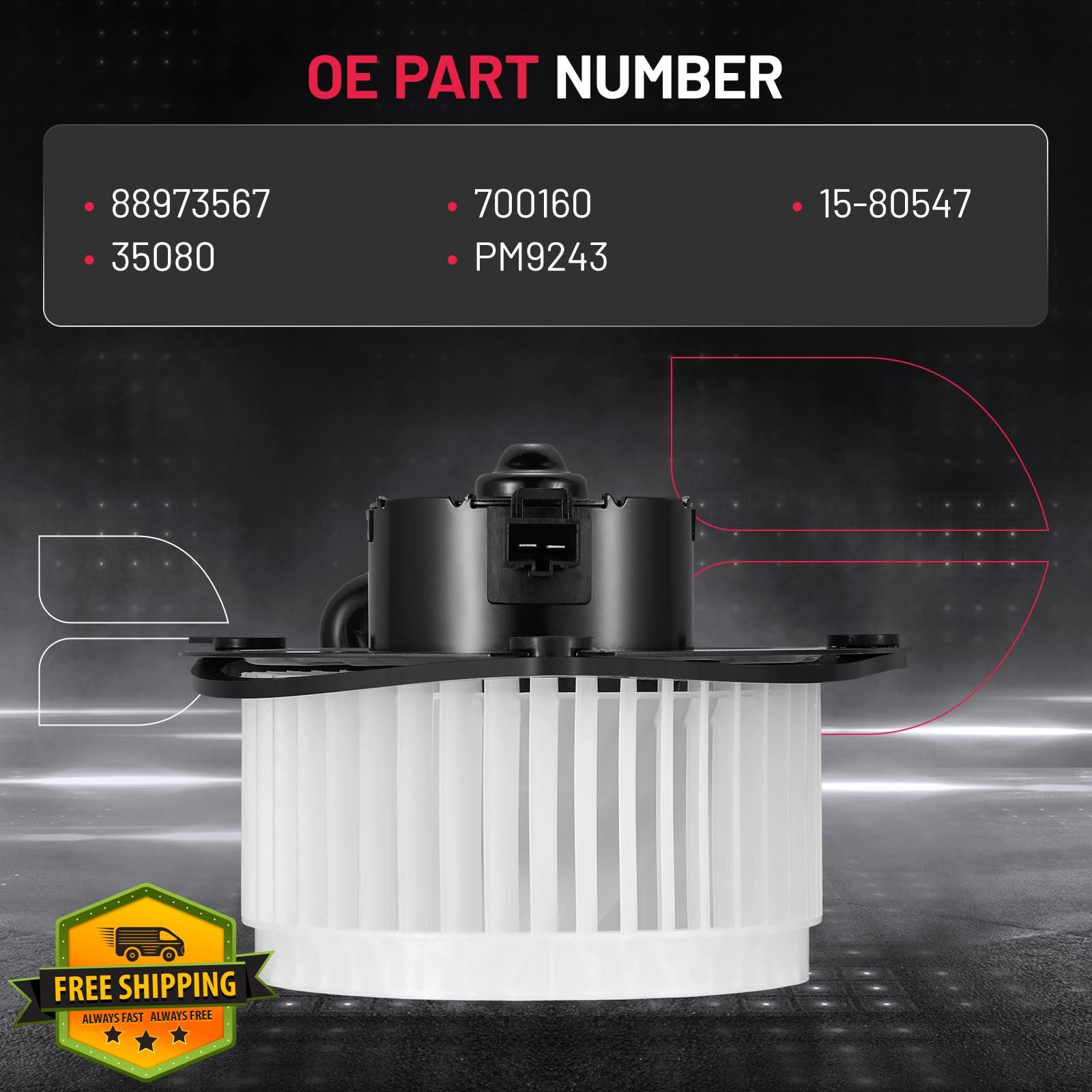 BDFHYK 700160 Vibe Heater Blower Motor