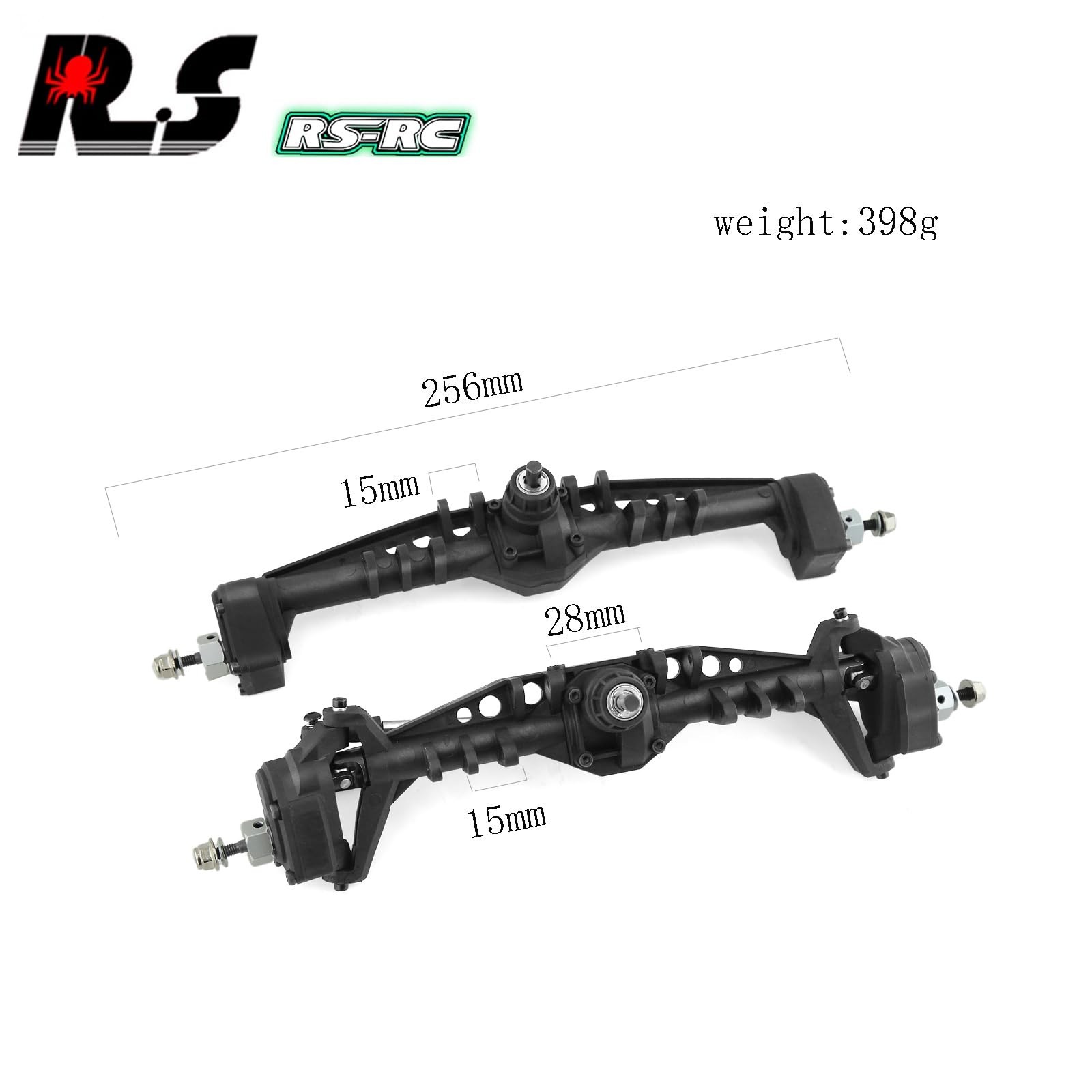 REDSPIDER Front and Rear Plastic Currie F9 Portal Axle Complete ， for Axi