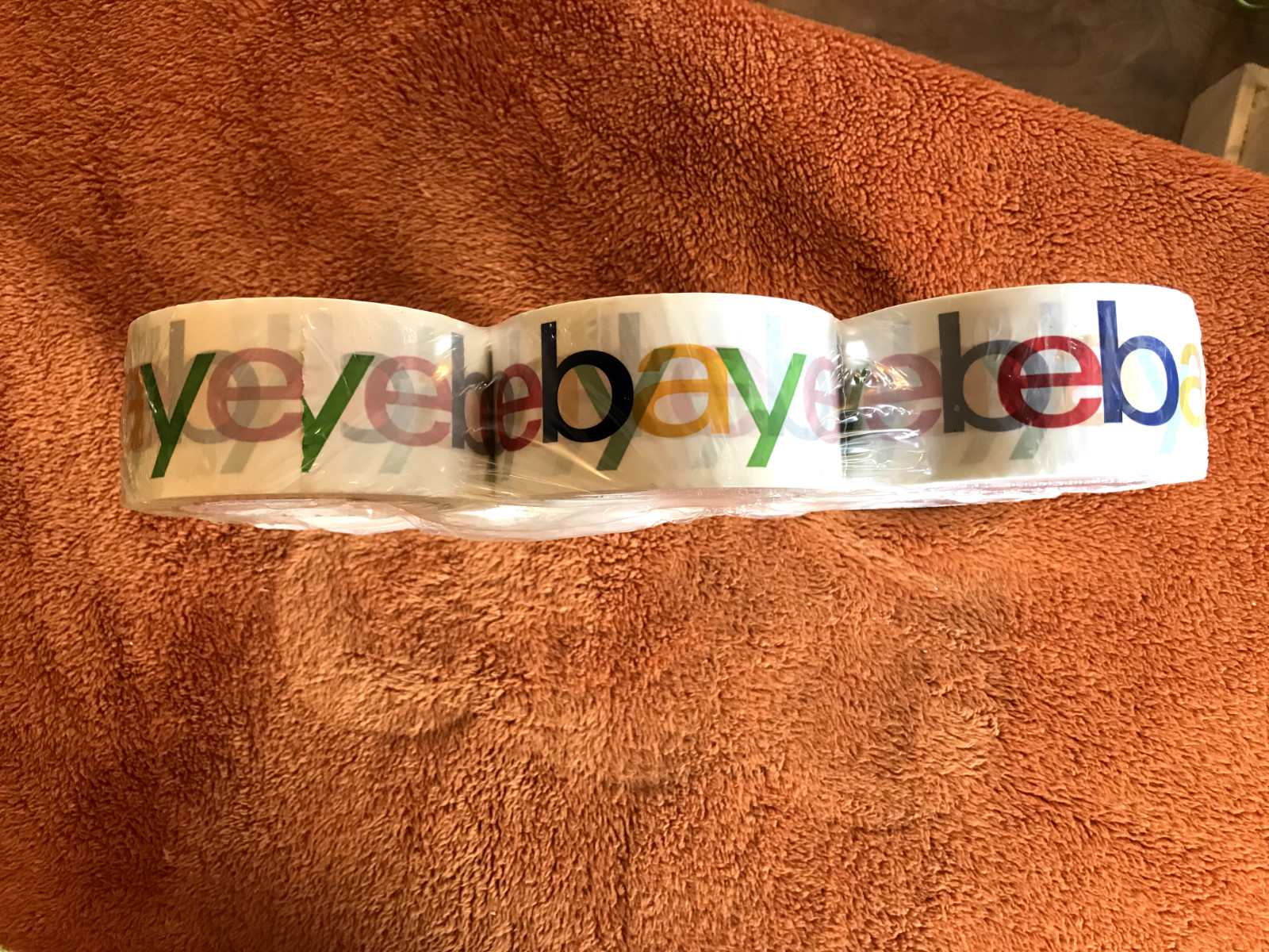 6 Rolls EBAY BRANDED Packaging Tape Color Logo 2″ x 75 yards NEW SEALED