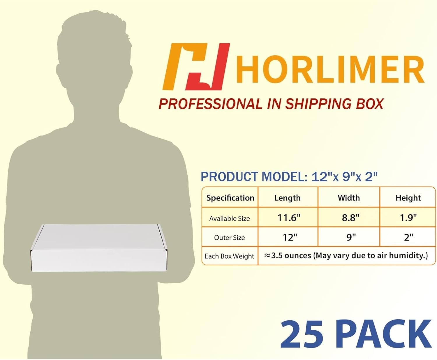 White Corrugated Mailers 12x9x2″ Shipping Packing Boxes Set of 25, Cardboard Box