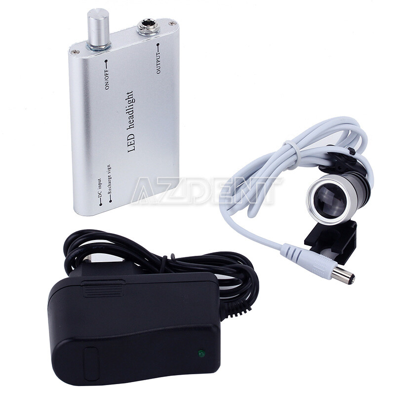 3.5X Dental Surgical Headband Medical Binocular Loupes LED Head Light Lamp