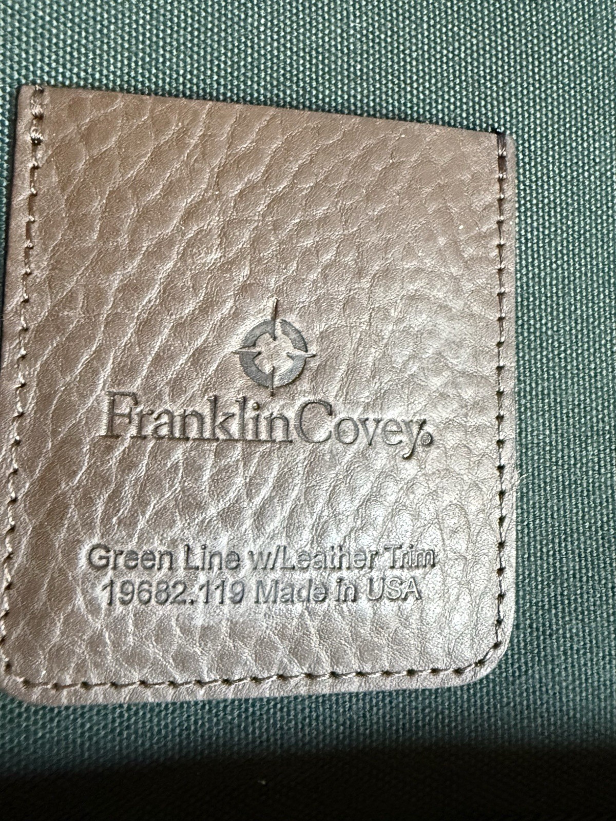 FRANKLIN COVEY Binder Green Line 10” x 8” NEW 90s GREEN With BROWN Leather Trim