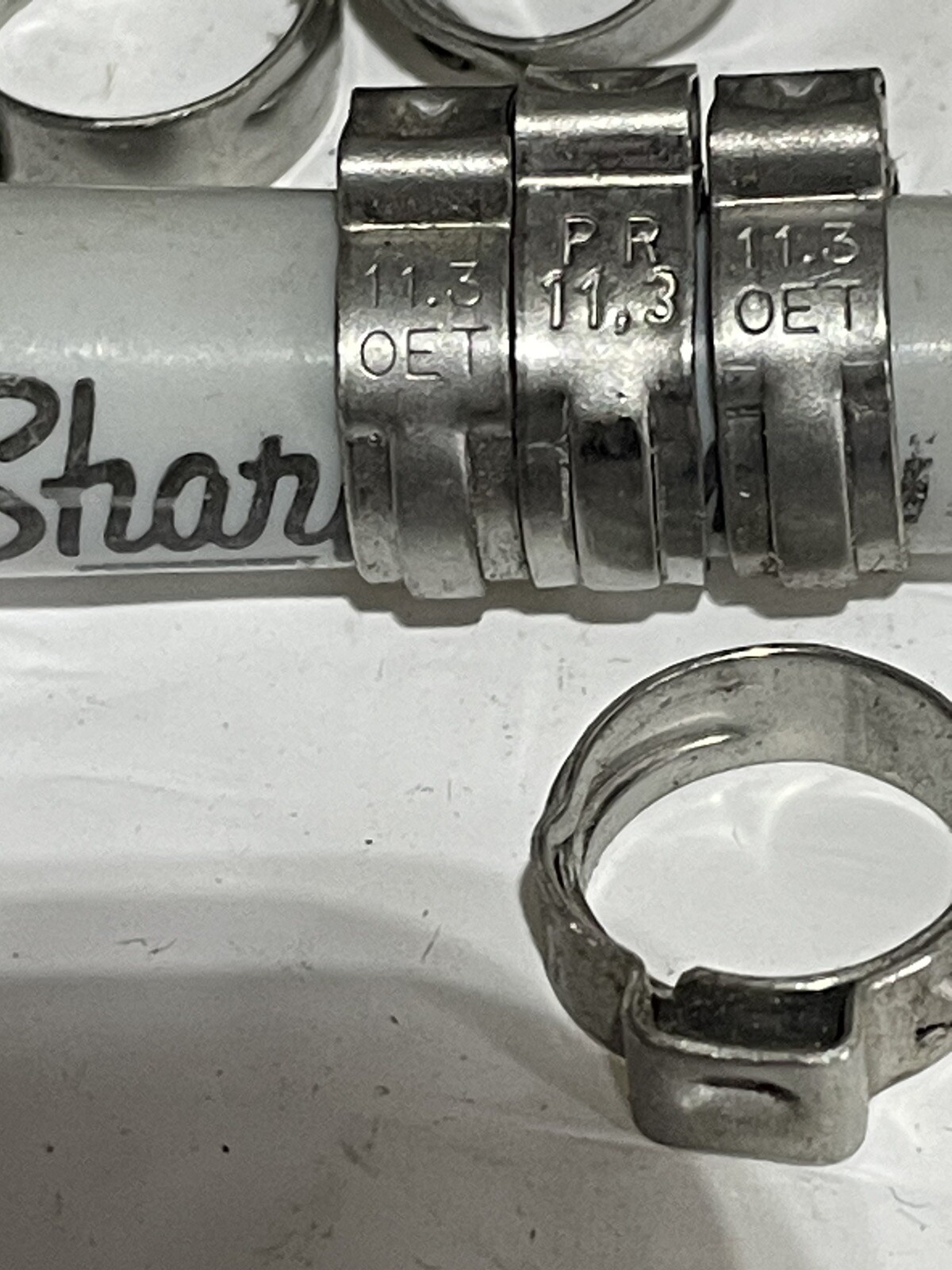 Stainless Steel Oetiker 1 Ear Crimp Clamp Rings 11.3 mm 100 qty