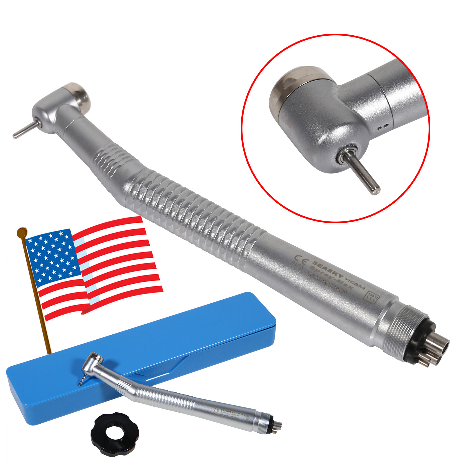 10PCS Dental High Speed Handpiece Push Button Standard 4 hole NSK Style SEASKY