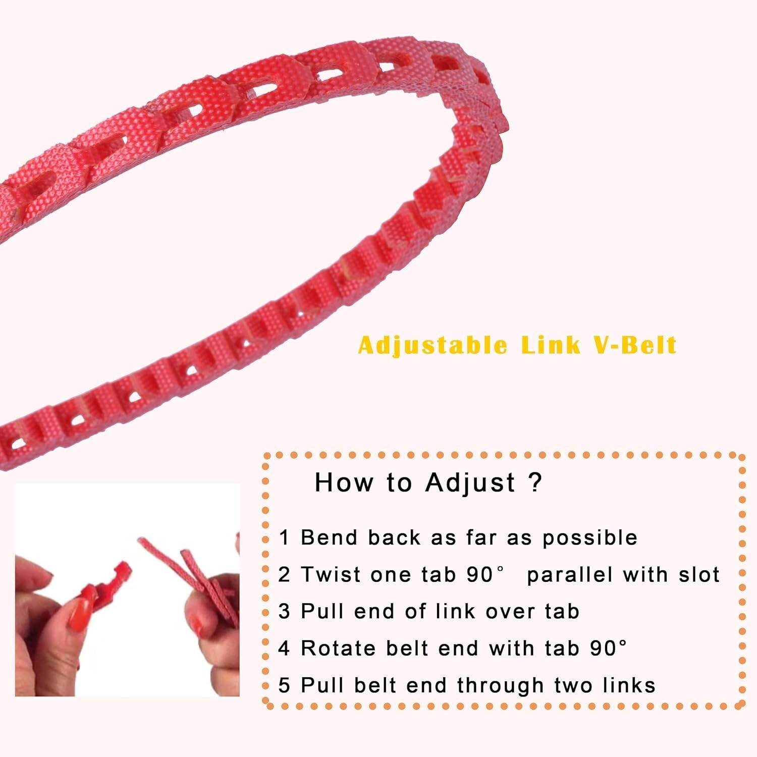 Power Twist Drive 1/2″ Link V-Belt 5 Feet A Type -Twist “A” Adjustable Link, USA