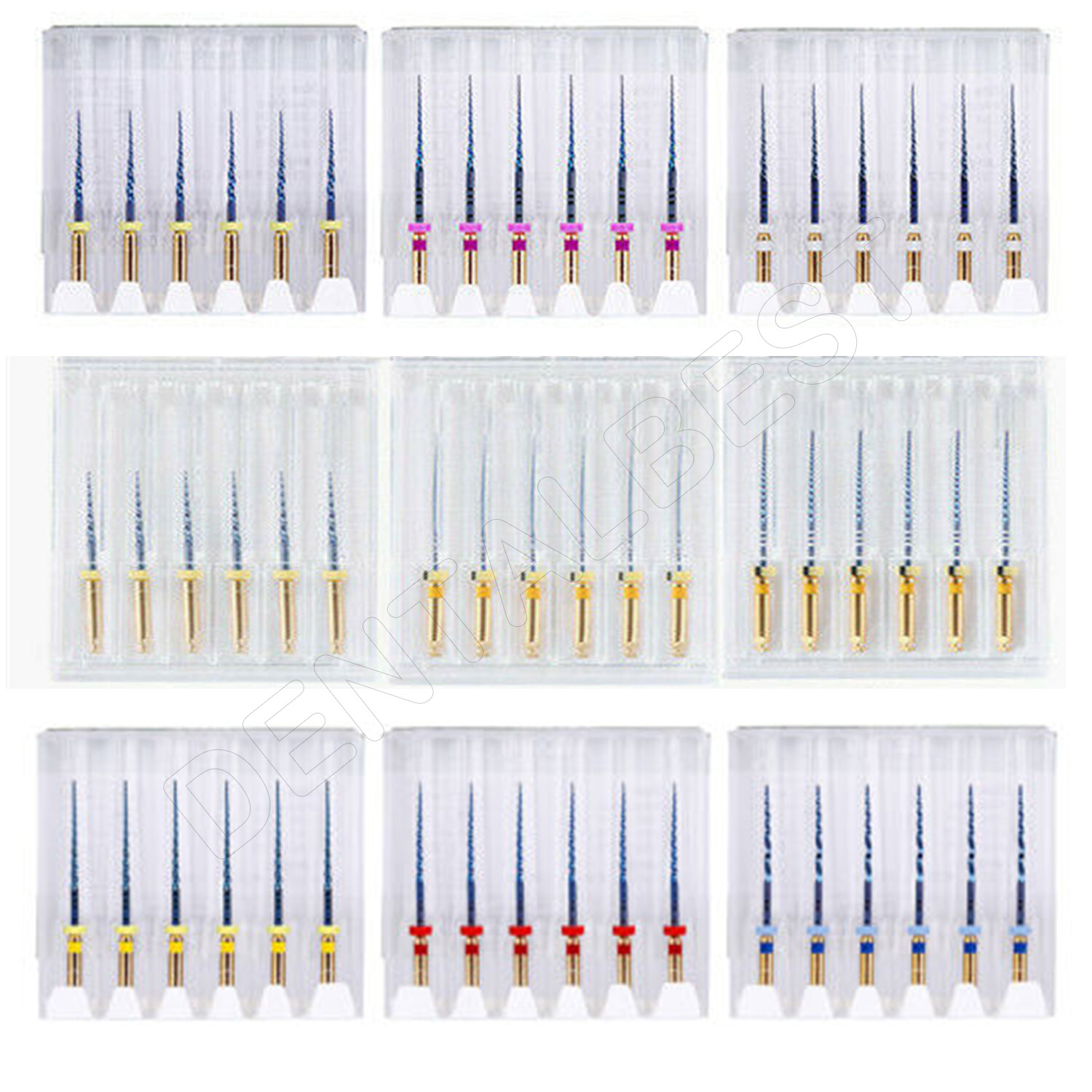 AZDENT Dental Endo Rotary Heat Activated Files Gold Taper NITI Engine Use 25mm