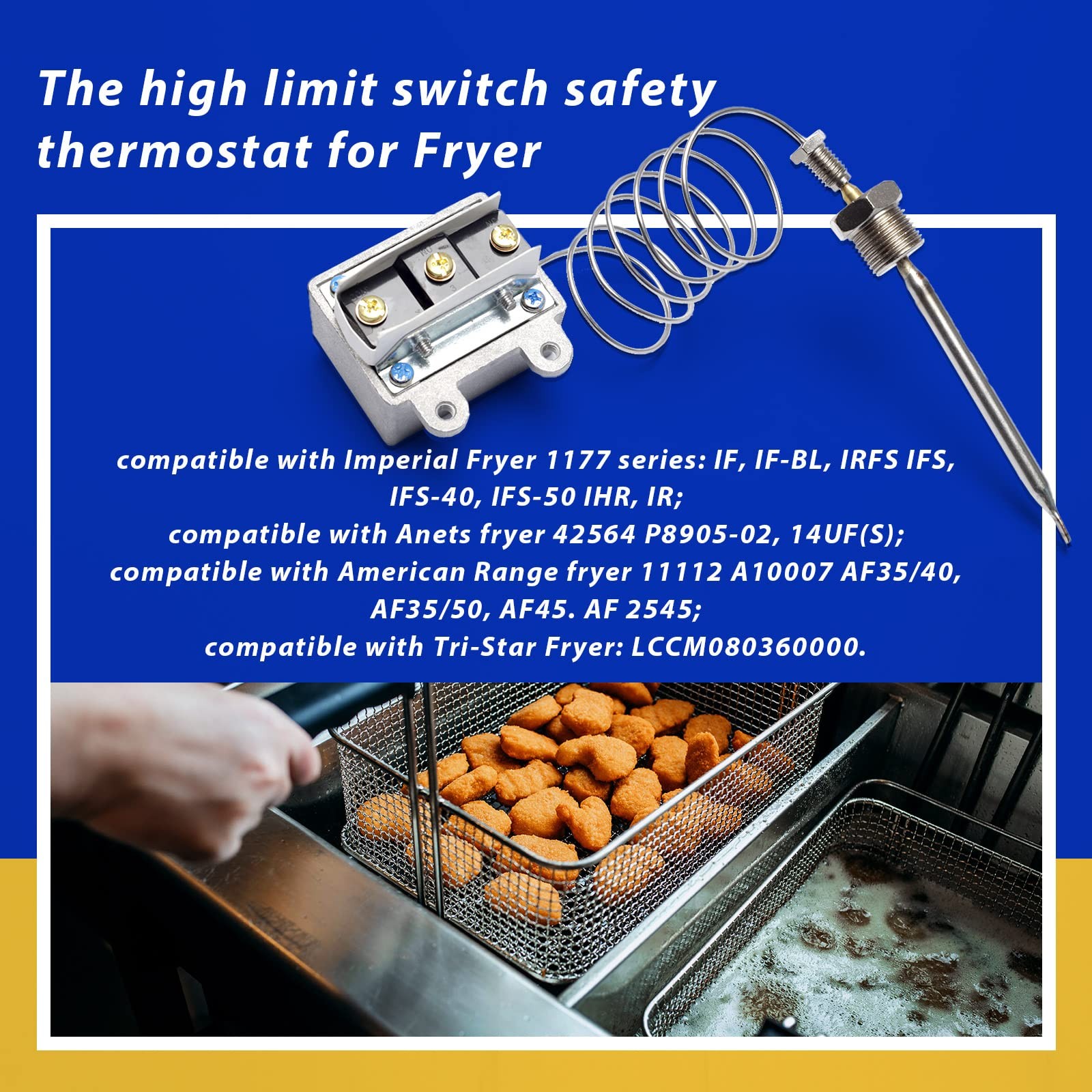 1177 high limit thermostat switch for Fryer 3/8″Mpt Stuff Box, LCCM2003000 Hi…