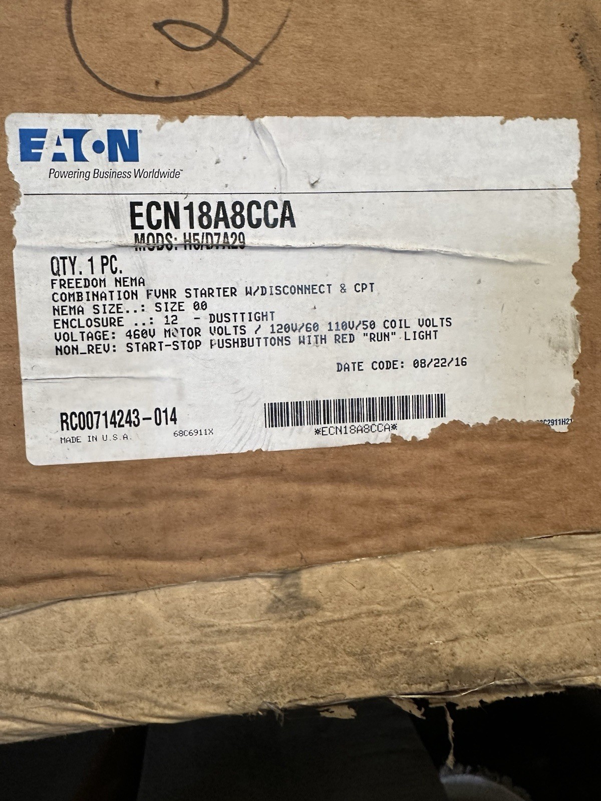 Baldor Reliance ECP3665T AC Motor 5HP 1750 RPM 184T Frame 60 HZ 3PH