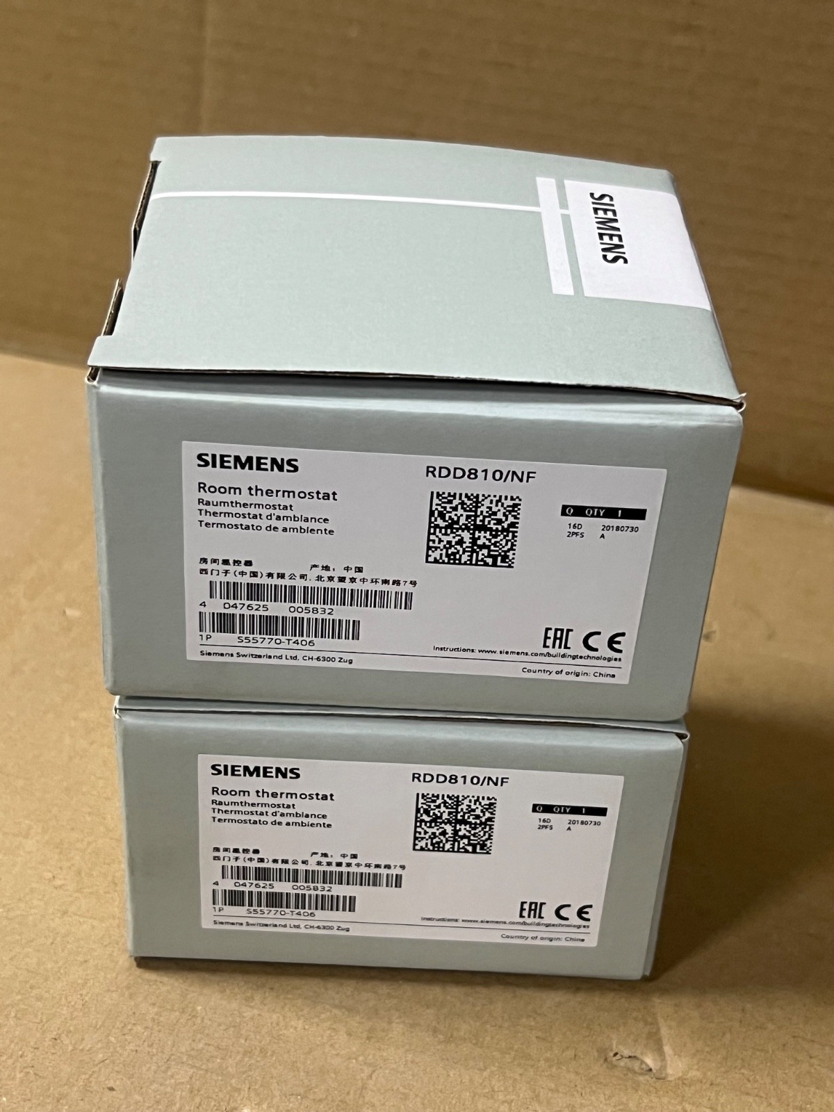 (Lot 2 Pcs) SIEMENS RDD810/NF ROOM THERMOSTAT S55770-T406