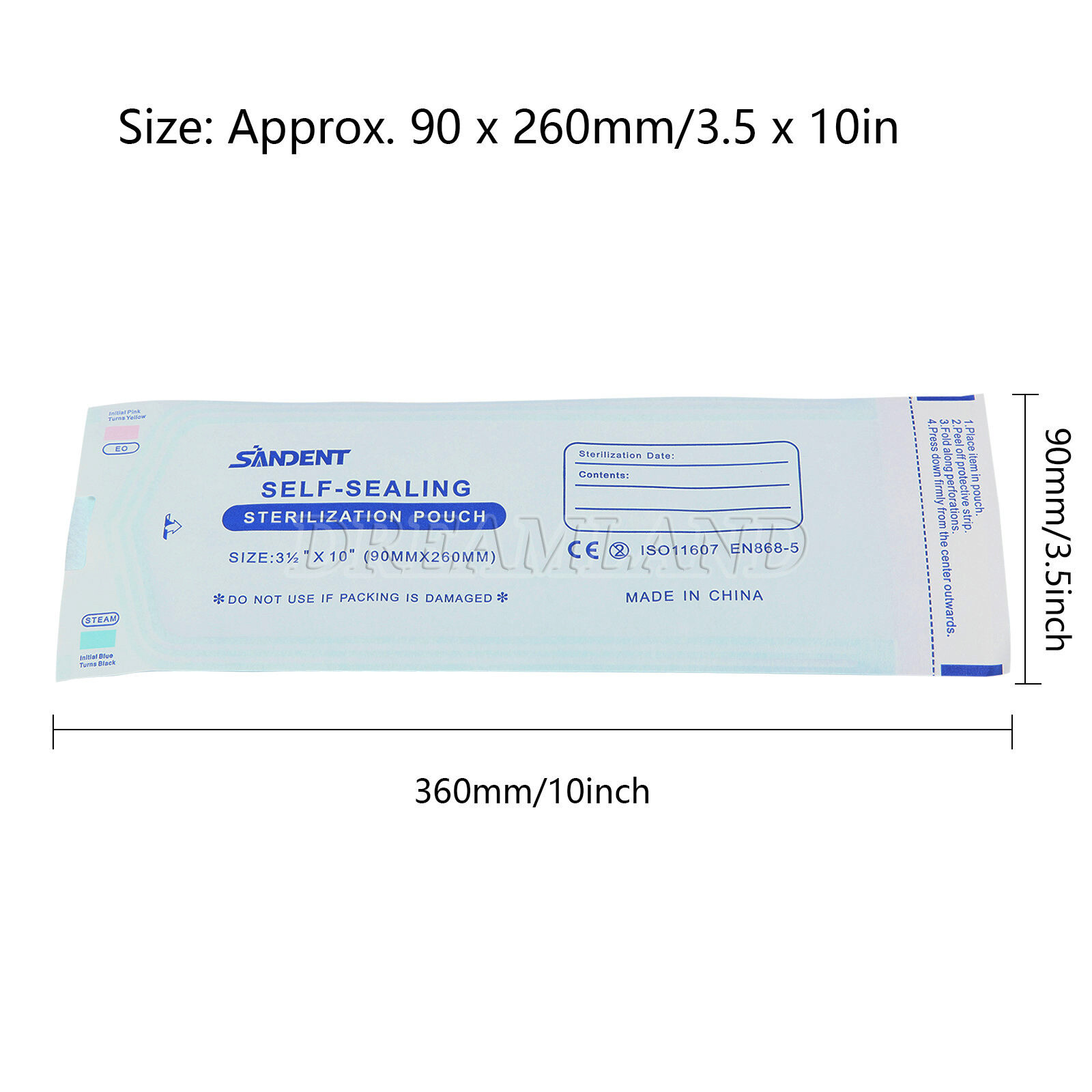 Self Seal Sterilization Pouches – Autoclave Sterilizer Bags 3.5×10 Tattoo