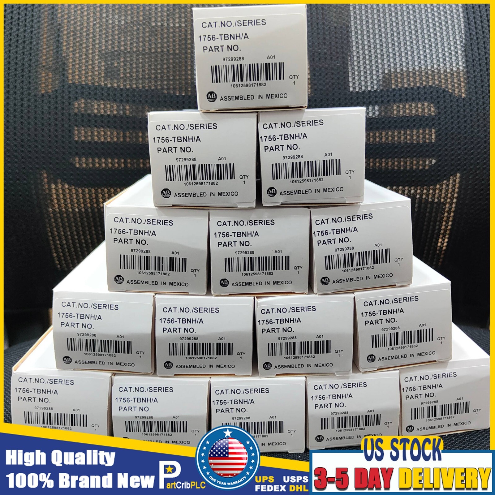 1x New Allen-Bradley 1756-TBNH ControlLogix 20 Pin Block US Stock Factory Sealed