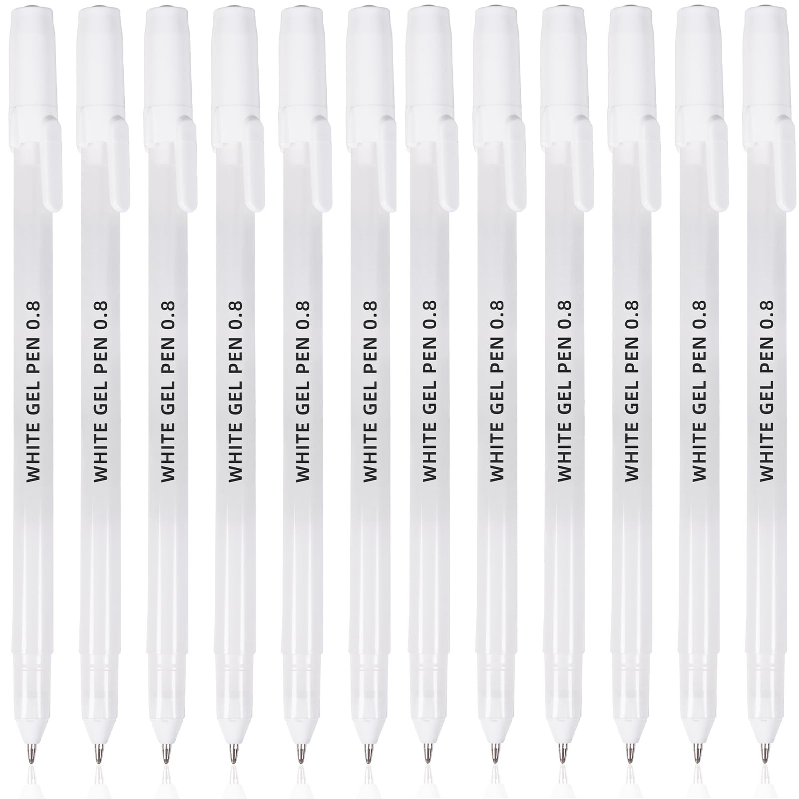 Dacono 12 Pack White Gel Pens, 0.8mm Extra Fine 1 Count (Pack of 12),