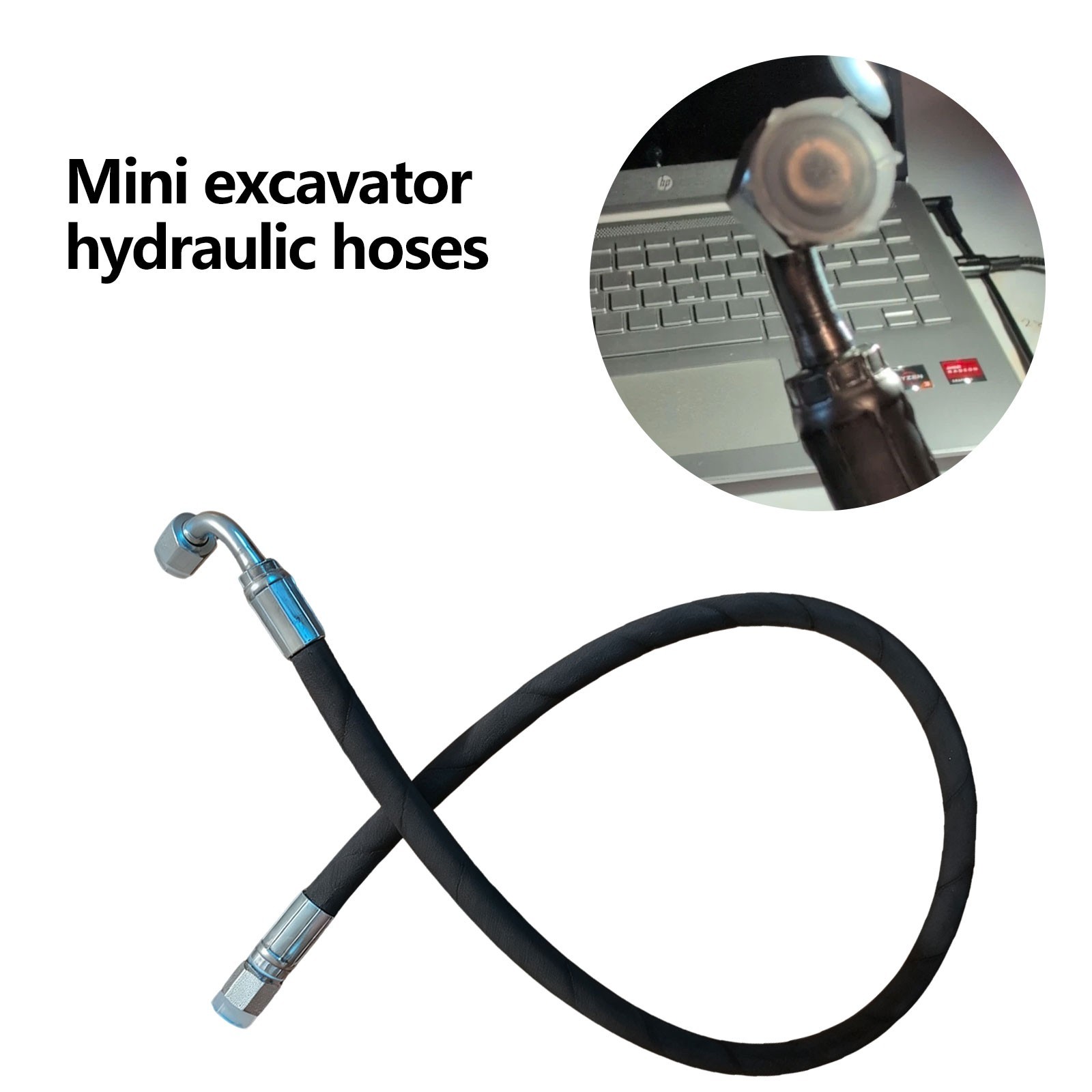 Agt Miva Chinese Mini Excavator Hydraulic Hose M14x1.5 X 36″ One End 90° One Str