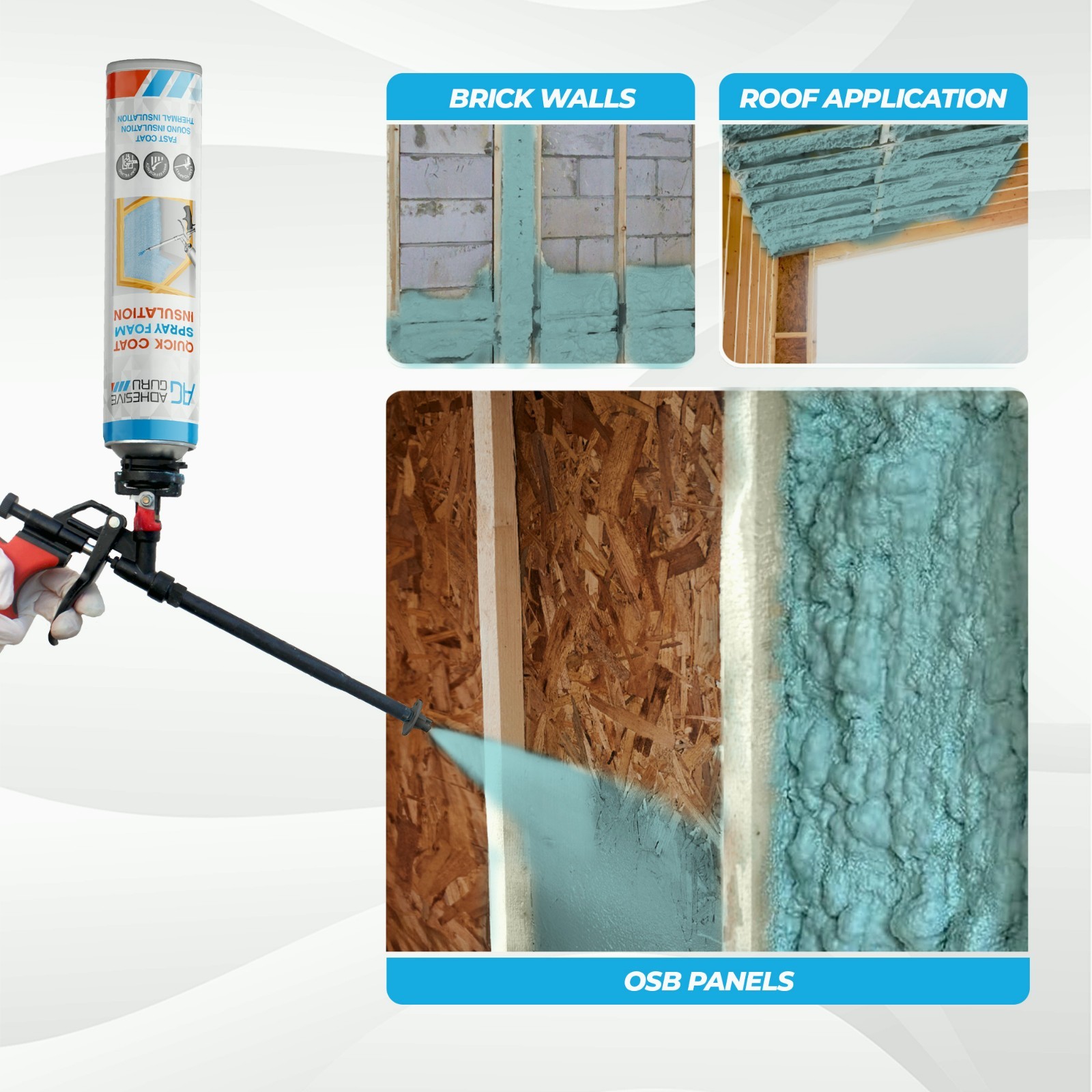 QuickCoat Closed Cell Spray Foam Insulation Kit for Wall–36×32.8oz Covers 720