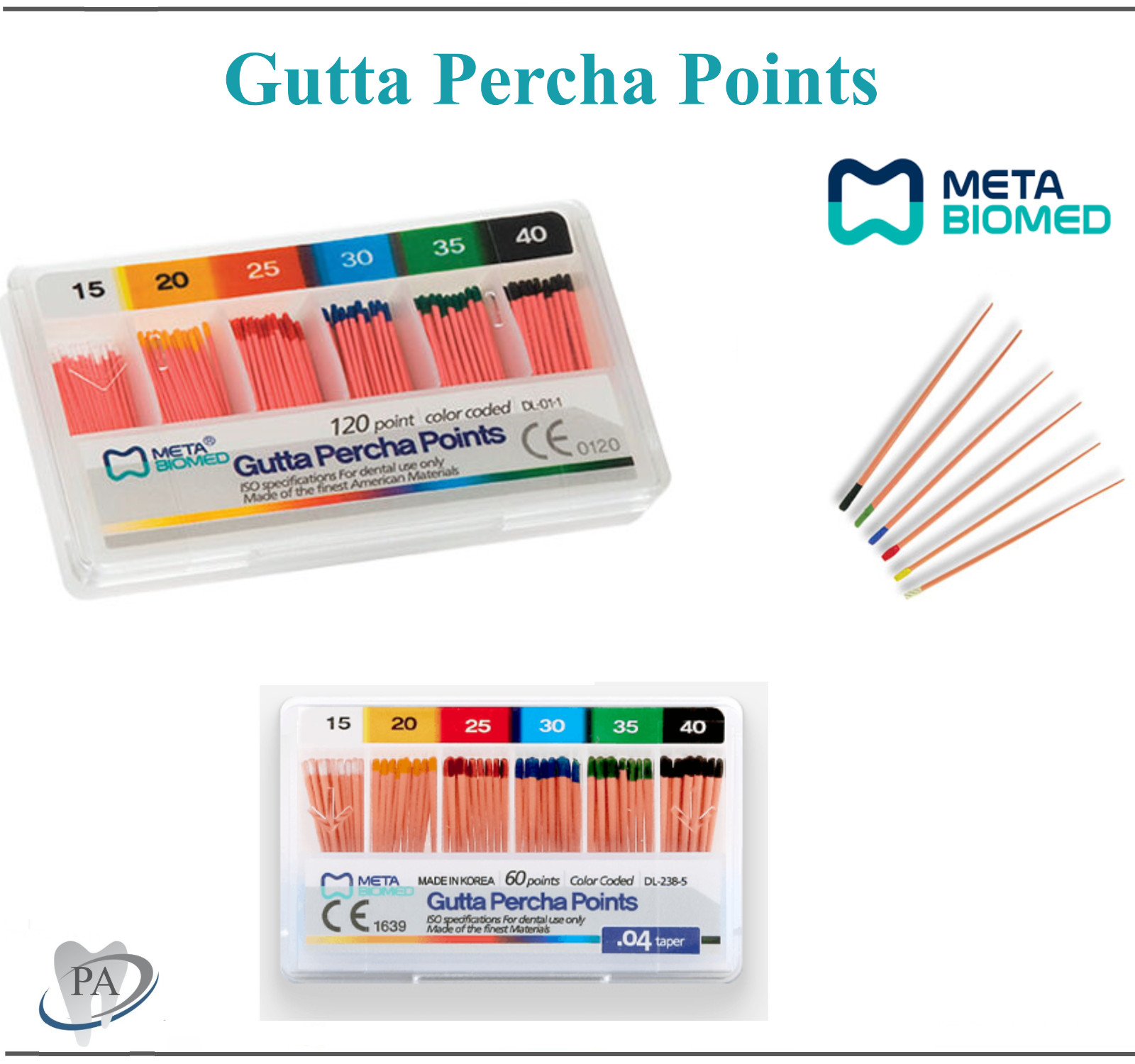 Endo GUTTA PERCHA XF, FF, MF, F, FM, M Fine Medium Fine Fine – Assorted, 120Pk