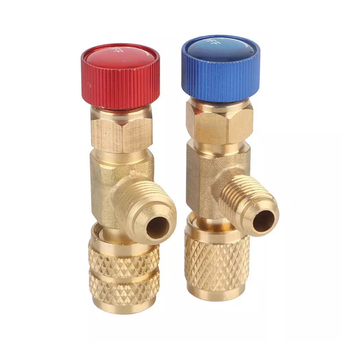 2PCS R410 R22 Refrigerant Service Charging Shut off Adapter Control Valve HVAC