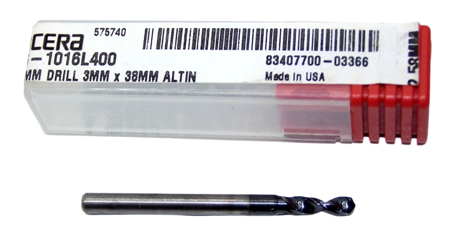 226-1016L400 Kyocera 2.58mm Carbide Drill 2 FLUTE ALTiN Coated 0.1016″ Diameter