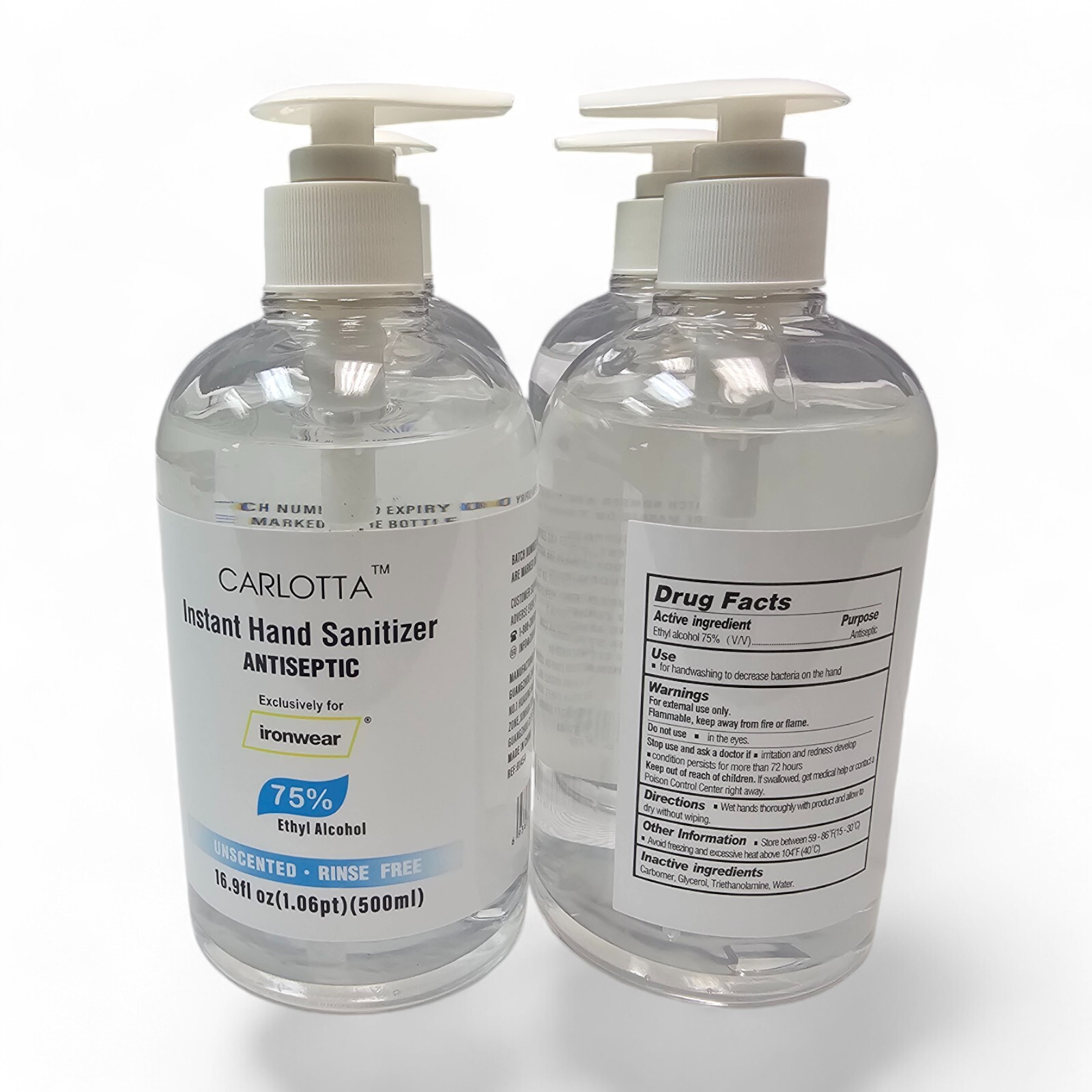4-Pack 16.9 Oz Pump Bottle Unscented Instant Hand Sanitizer