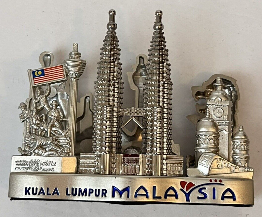 Singapore Kuala Lumpur Malaysia Business Card Holder Silver Tone New