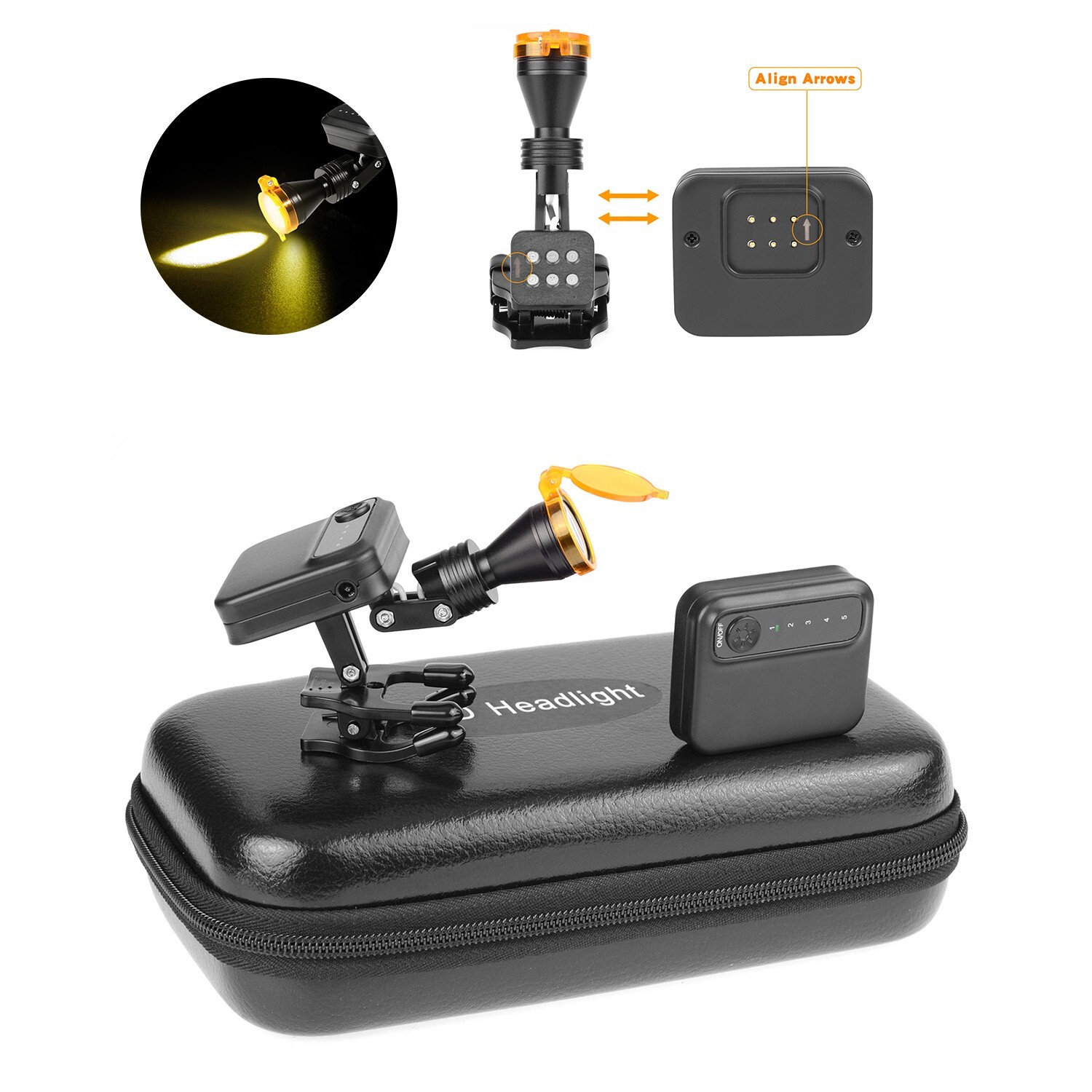 Dental 5W LED Wireless Head Light with 2 Batteries Optical Filter for Glasses US