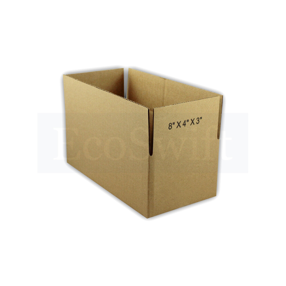 1-200 8x4x3 “EcoSwift” Cardboard Packing Mailing Shipping Corrugated Box Cartons