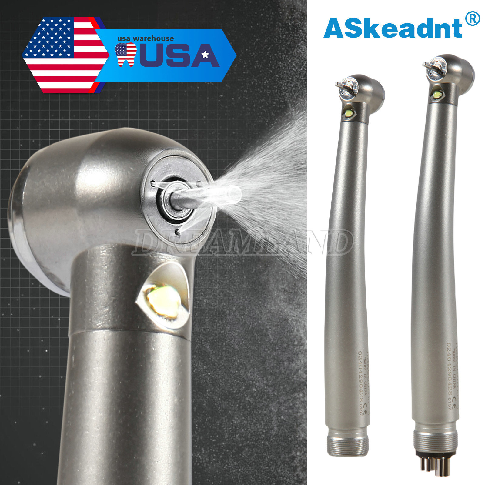 Pieza de mano LED turbina alta velocidad fibra óptica dental estilo NSK 2/4 Hole